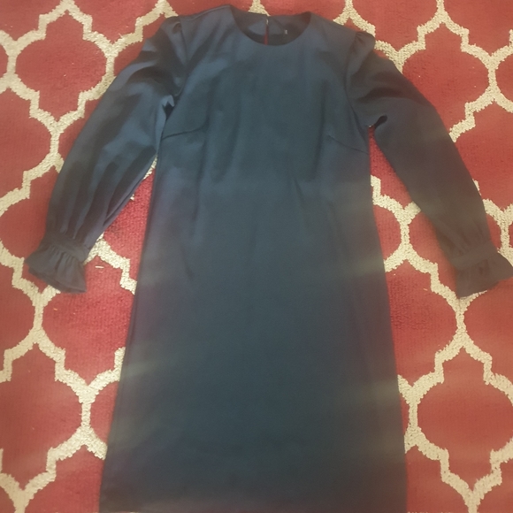 Frill Cuff Tunic Navy Dress - Picture 6 of 7